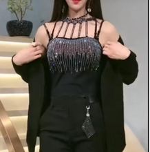 Load image into Gallery viewer, Rhinestone Ladies Shiny Padded Camisoles freeshipping - Tyche Ace