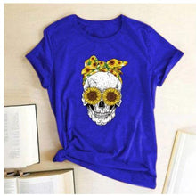 Load image into Gallery viewer, Skull  Sunflower Women T shirts freeshipping - Tyche Ace
