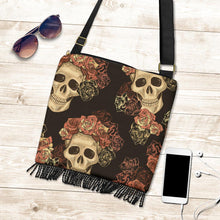 Load image into Gallery viewer, Smiling Skulls Crossbody Boho Handbag freeshipping - Tyche Ace