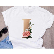 Load image into Gallery viewer, Stylish Women Flower Print Letter T Shirts freeshipping - Tyche Ace
