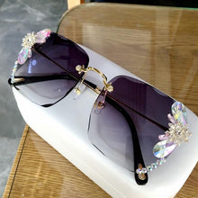 Load image into Gallery viewer, sunglasses women 2020 new fashon Vinage Sqaure luxury glasses Rimless rhinesotne sunglasses Shades For Women Summer oculos freeshipping - Tyche Ace