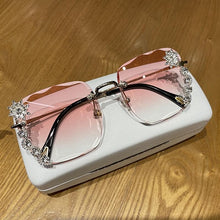 Load image into Gallery viewer, sunglasses women 2020 new fashon Vinage Sqaure luxury glasses Rimless rhinesotne sunglasses Shades For Women Summer oculos freeshipping - Tyche Ace