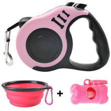 Load image into Gallery viewer, Tear Resistant, Retractable Heavy Walking Dog Leash Bowl Waste Bag Dispenser and Bags Sets freeshipping - Tyche Ace