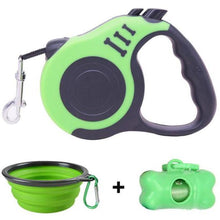Load image into Gallery viewer, Tear Resistant, Retractable Heavy Walking Dog Leash Bowl Waste Bag Dispenser and Bags Sets freeshipping - Tyche Ace