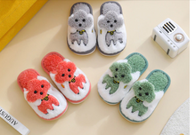 Load image into Gallery viewer, Cartoon Dog Design Warm Plush Slippers For Kids