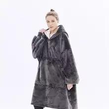 Load image into Gallery viewer, Ultra Plush Winter Sherpa Blanket Hoodie With Sleeves freeshipping - Tyche Ace