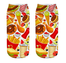 Load image into Gallery viewer, Unisex 3D Food Print Cotton Polyester Ankle Socks freeshipping - Tyche Ace