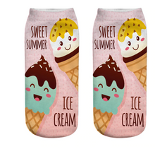 Load image into Gallery viewer, Unisex 3D Food Print Cotton Polyester Ankle Socks freeshipping - Tyche Ace