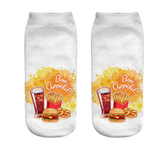 Load image into Gallery viewer, Unisex 3D Food Print Cotton Polyester Ankle Socks freeshipping - Tyche Ace