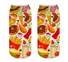 Load image into Gallery viewer, Unisex 3D Food Print Cotton Polyester Ankle Socks freeshipping - Tyche Ace