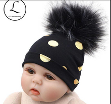 Load image into Gallery viewer, Unisex Baby Faux Pompom Warm Winter Cotton Hats freeshipping - Tyche Ace