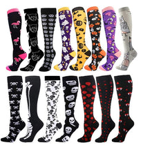 Load image into Gallery viewer, Unisex Elastic Sugar Skull Sports Pressure Compression Stockings freeshipping - Tyche Ace
