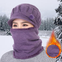 Load image into Gallery viewer, Unisex Fleece Breathable Wool Knitted Winter Hat Beanies Scarf freeshipping - Tyche Ace