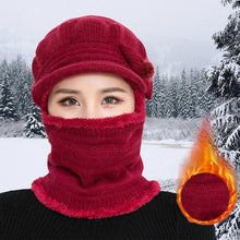 Load image into Gallery viewer, Unisex Fleece Breathable Wool Knitted Winter Hat Beanies Scarf freeshipping - Tyche Ace