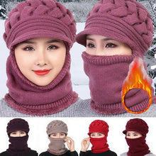 Load image into Gallery viewer, Unisex Fleece Breathable Wool Knitted Winter Hat Beanies Scarf freeshipping - Tyche Ace