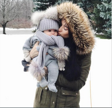 Load image into Gallery viewer, Unisex Warm Knitted Double Pompom Hats And Scarf Set freeshipping - Tyche Ace