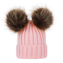 Load image into Gallery viewer, Unisex Warm Knitted Double Pompom Hats And Scarf Set freeshipping - Tyche Ace