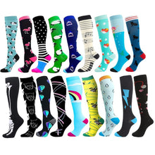 Load image into Gallery viewer, Unisex Multi Colour Happy Compression Stockings freeshipping - Tyche Ace
