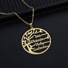 Load image into Gallery viewer, Unisex Personalised Stainless Steel Birthstone Family Tree Names Pendant Necklaces freeshipping - Tyche Ace