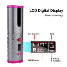 Load image into Gallery viewer, USB Rechargeable Portable Wireless Iron Automatic Smart Technology Hair Curler with 1 Comb+2pc Clips freeshipping - Tyche Ace