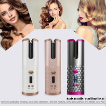 Load image into Gallery viewer, USB Rechargeable Portable Wireless Iron Automatic Smart Technology Hair Curler with 1 Comb+2pc Clips freeshipping - Tyche Ace