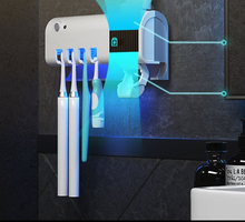 Load image into Gallery viewer, Automatic UV Toothbrush Steriliser Toothbrush Toothpaste Dispenser Storage