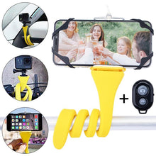 Load image into Gallery viewer, Variety Flexible Selfie Stick Bluetooth Tripod For Phone Camera Monopod Mobile Tripode For Gopro Holder Stand Smartphone Yellow freeshipping - Tyche Ace