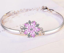 Load image into Gallery viewer, Woman Clear Crystal Luminous Pink Flower Bracelet freeshipping - Tyche Ace