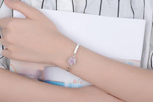Load image into Gallery viewer, Woman Clear Crystal Luminous Pink Flower Bracelet freeshipping - Tyche Ace