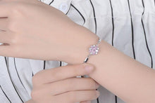 Load image into Gallery viewer, Woman Clear Crystal Luminous Pink Flower Bracelet freeshipping - Tyche Ace
