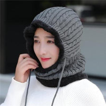 Load image into Gallery viewer, Woman Thick Warm Knitted Windproof  Beanies and Mask Balaclava freeshipping - Tyche Ace