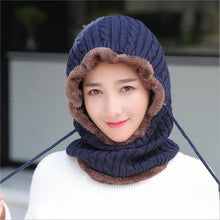Load image into Gallery viewer, Woman Thick Warm Knitted Windproof  Beanies and Mask Balaclava freeshipping - Tyche Ace