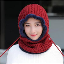 Load image into Gallery viewer, Woman Thick Warm Knitted Windproof  Beanies and Mask Balaclava freeshipping - Tyche Ace