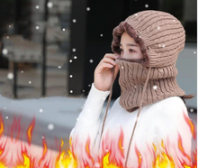 Load image into Gallery viewer, Woman Thick Warm Knitted Windproof  Beanies and Mask Balaclava freeshipping - Tyche Ace