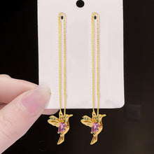 Load image into Gallery viewer, Woman Unique Long Drop Bird Pendant Earrings freeshipping - Tyche Ace