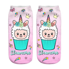 Load image into Gallery viewer, Women 3D Print Happy Alpaca Llama Magic Cool Ankle Novelty Socks freeshipping - Tyche Ace
