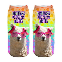 Load image into Gallery viewer, Women 3D Print Happy Alpaca Llama Magic Cool Ankle Novelty Socks freeshipping - Tyche Ace
