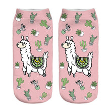 Load image into Gallery viewer, Women 3D Print Happy Alpaca Llama Magic Cool Ankle Novelty Socks freeshipping - Tyche Ace