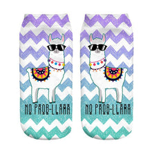 Load image into Gallery viewer, Women 3D Print Happy Alpaca Llama Magic Cool Ankle Novelty Socks freeshipping - Tyche Ace