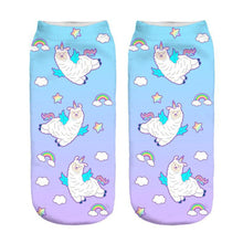 Load image into Gallery viewer, Women 3D Print Happy Alpaca Llama Magic Cool Ankle Novelty Socks freeshipping - Tyche Ace