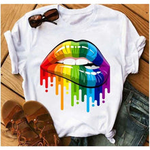 Load image into Gallery viewer, Women Awesome Fashionable Lips Print Design T Shirts freeshipping - Tyche Ace