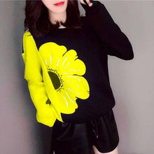 Load image into Gallery viewer, Women Big Floral Round Neck Long Sleeve Pullover Sweat freeshipping - Tyche Ace