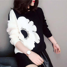 Load image into Gallery viewer, Women Big Floral Round Neck Long Sleeve Pullover Sweat freeshipping - Tyche Ace