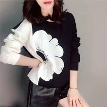 Load image into Gallery viewer, Women Big Floral Round Neck Long Sleeve Pullover Sweat freeshipping - Tyche Ace