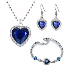 Load image into Gallery viewer, Women Blue Heart Crystal Zircon Jewellery Sets freeshipping - Tyche Ace