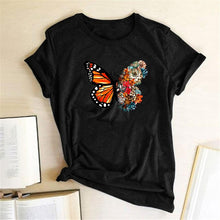 Load image into Gallery viewer, Women Butterfly Flowers Print Design T-Shirts freeshipping - Tyche Ace