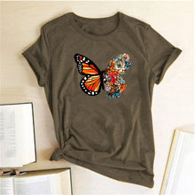 Load image into Gallery viewer, Women Butterfly Flowers Print Design T-Shirts freeshipping - Tyche Ace