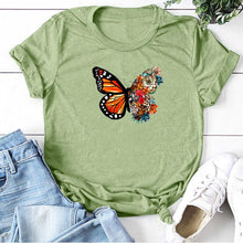 Load image into Gallery viewer, Women Butterfly Flowers Print Design T-Shirts freeshipping - Tyche Ace