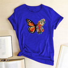 Load image into Gallery viewer, Women Butterfly Flowers Print Design T-Shirts freeshipping - Tyche Ace