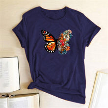 Load image into Gallery viewer, Women Butterfly Flowers Print Design T-Shirts freeshipping - Tyche Ace